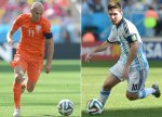 AFP PHOTO | FILES | MARTIN BERNETTI | NELSON ALMEIDA ARJEN Robben dan Lionel Messi